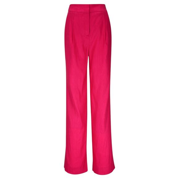 Veronica Beard Robinne Wide Leg Linen Blend Pants Fuchsia Pink Size 8 - Picture 4 of 12